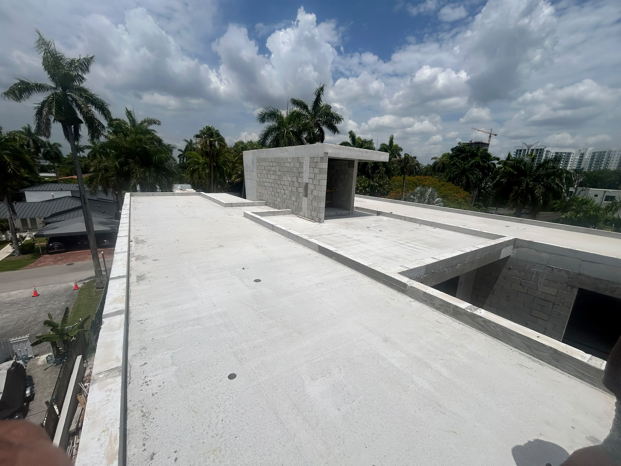 New construction rooftop deck in progress